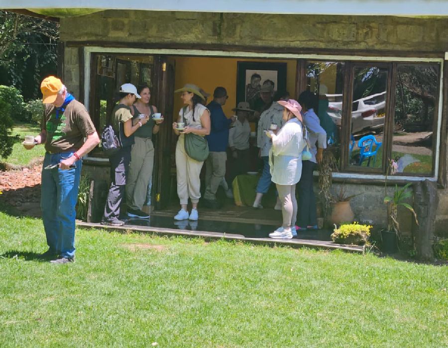 Guests at the Riara farmhouse